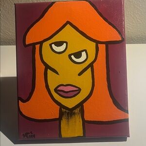 Vibrant Abstract Portrait handmade Canvas Art